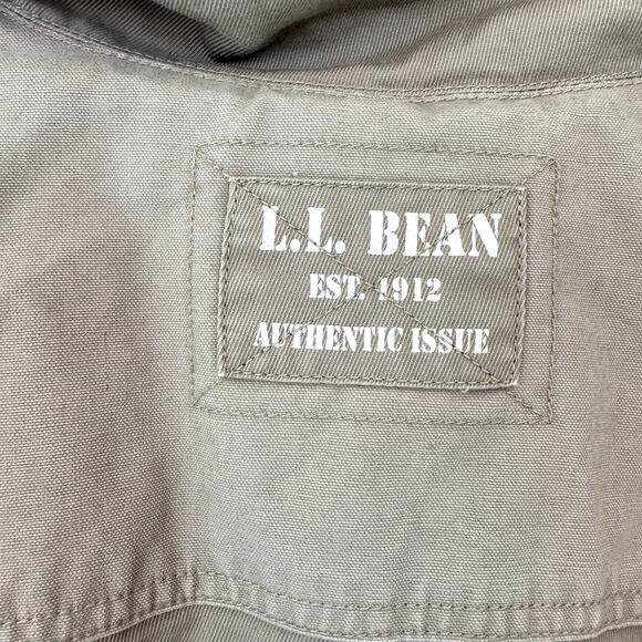 L.L. Bean Mens Chore Barn Field Coat Size L Cotton Canvas Fleece Thinsulate Tan - Picture 6 of 11